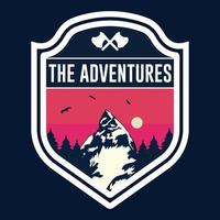 Free Vintage vector colure   adventure  badge, label, patch emblem, badges logo