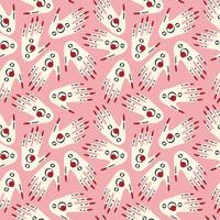 Seamless pattern with Magical mystical symbol hands with eyes vector