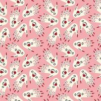 Seamless pattern with Magical mystical symbol hands with eyes vector