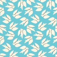 dove seamless pattern. The dove bird is a symbol of peace. vector drawing in doodle style