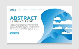 landing page with a cloud theme and blue gradients vector