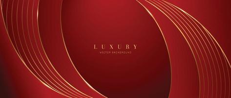 Luxury red background vector. Abstract red and golden lines background with glow effect. Modern style wallpaper for Chinese New Year, ads, sale banner, business presentation and packaging design. vector