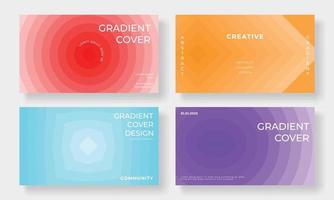 Set of template background design vector. Collection of creative gradient vibrant colorful circles, geometric shape background. Design illustration for business card, cover, banner, wallpaper. vector