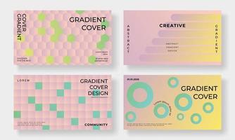 Set of template background design vector. Collection of creative gradient vibrant colorful shape pattern, geometric shape background. Design illustration for business card, cover, banner, wallpaper. vector