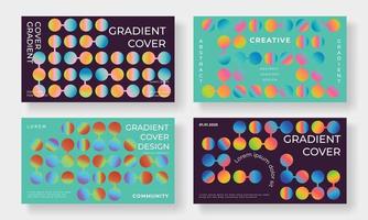 Set of template background design vector. Collection of creative gradient vibrant colorful rainbow pattern, geometric shape background. Design illustration for business card, cover, banner, wallpaper. vector