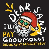 illustration vector design santa claus. very suitable for clothing design, t-shirts and printing