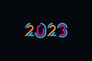 feliz año nuevo 2023 diseño de logotipo colorido vector