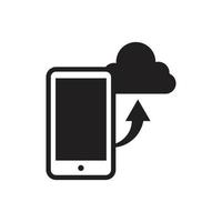 cloud storage icon, line icon, silhouette and glyph. icon that is suitable for websites, applications, apps. vector