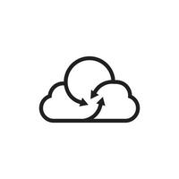 cloud storage icon, line icon, silhouette and glyph. icon that is suitable for websites, applications, apps. vector