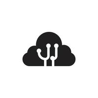 cloud storage icon, line icon, silhouette and glyph. icon that is suitable for websites, applications, apps. vector