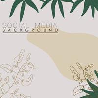 vector botanic, flowers, plants banner background square social media post,