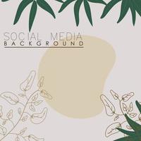 vector botanic, flowers, plants banner background square social media post,