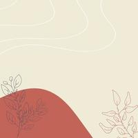 social media post background template, botanical background with soft colors. vector