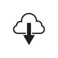 cloud storage icon, line icon, silhouette and glyph. icon that is suitable for websites, applications, apps. vector