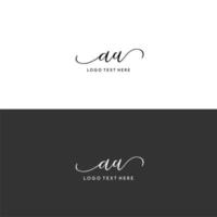 AU initials letter logo, AU signature, AU monogram, AU initials vector