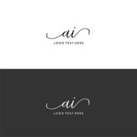 AI initials letter logo, AI signature, AI monogram, AI initials vector