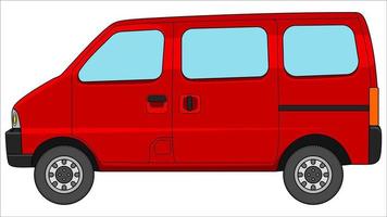 van in bright color vector, realistic car flat bright color vector illustration