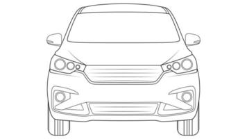 premium car outline vector illustration on white background