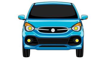 small hatchback car in bright color vector, realistic car flat bright color vector illustration