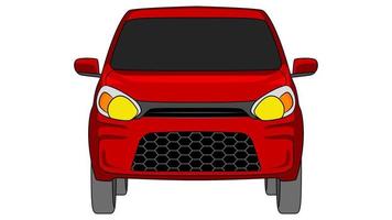 small hatchback car in bright color vector, realistic car flat bright color vector illustration