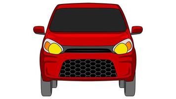 small hatchback car in bright color vector, realistic car flat bright color vector illustration