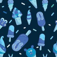 Pattern background with ice cream icons Vector illustration