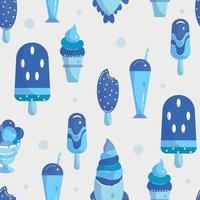 Trama de fondo con iconos de helado ilustración vectorial vector