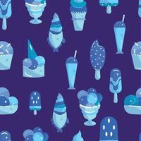 Pattern background with ice cream icons Vector illustration