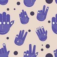 Pattern background with different hand gesture icons Vector illustration