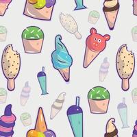 Pattern background with ice cream icons Vector illustration