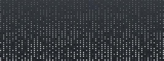 Silver halftone dotted texture. White and grey dots on blue gradient background. Horizontal panoramic design template. Abstract polka dots pattern. Pop art style backdrop. Wide long simple banner vector