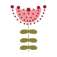 Cozy scandinavian style pink flower isolated on white background, time for hygge design element vector