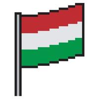 arte de píxeles de la bandera de Hungría. ilustración vectorial vector