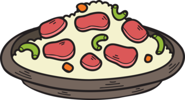 Hand Drawn Fried Rice Chinese and Japanese food illustration png