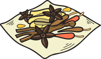 Hand Drawn Chinese herbs Chinese and Japanese food illustration png