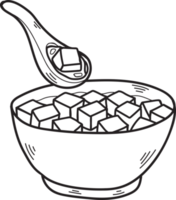 Hand Drawn tofu soup Chinese and Japanese food illustration png
