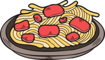 mano disegnato spaghetto Cinese e giapponese cibo illustrazione png