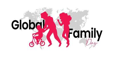 Creative Banner Design for Global Family Day. International Family Day Wishing Greeting Card. World Family Day. vector
