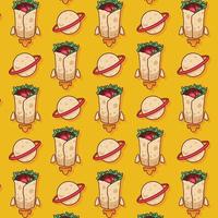 cute sushi pattern food illustration vector