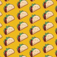 linda ilustración de patrón de taco en diseño plano vector