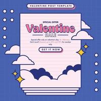 valentine day sale banner background in flat design vector