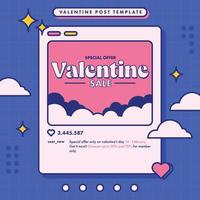 valentine day sale banner background in flat design vector