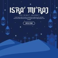 isra miraj banner illustration in flat design vector