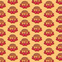 cute takoyaki pattern food illustration vector