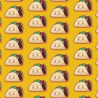 cute taco pattern illustration in flat design vector