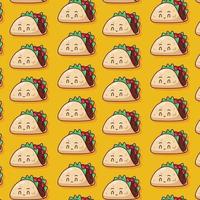 cute taco pattern illustration in flat design vector