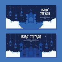 isra miraj horizontal banner illustration in flat design vector