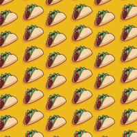 cute taco pattern illustration in flat design vector