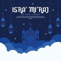 isra miraj banner illustration in flat design vector