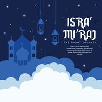 isra miraj banner illustration in flat design vector